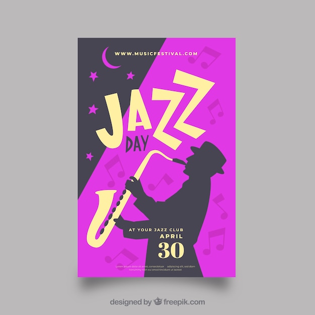 Free vector nice flyer for the international jazz day