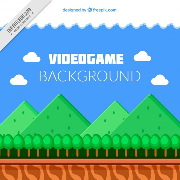 Free vector nice game scene with green mountains