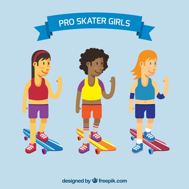 Nice girl skater characters 