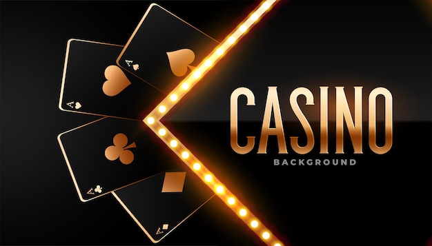 Free vector nice golden casino background with cards