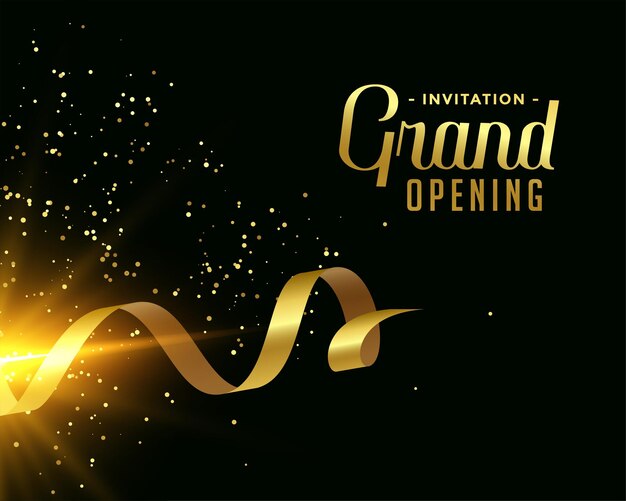 Nice grand opening card design in golden theme