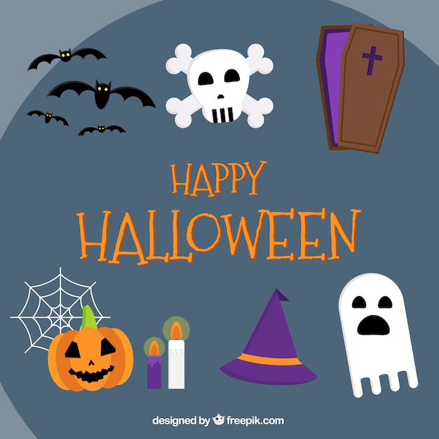 Free vector nice grey background for halloween