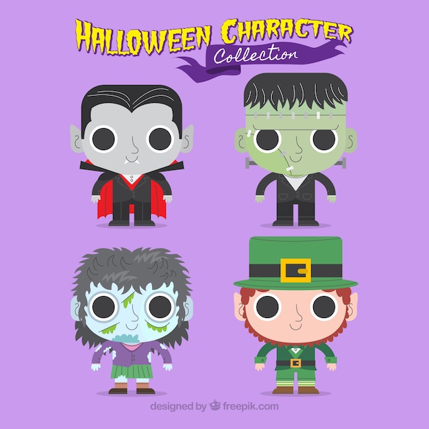 Free vector nice halloween characters