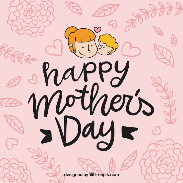 Nice hand drawn mother's day background