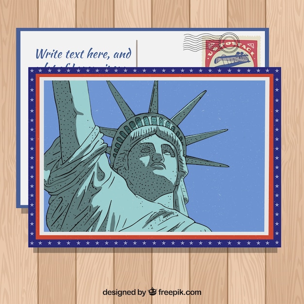 Free Vector nice hand drawn postal card from a trip