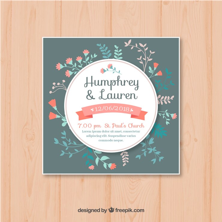Free Vector nice hand drawn wedding invitation