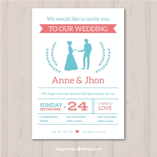 Nice hand drawn wedding invitation