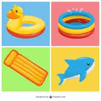 Free vector nice inflatable toys set