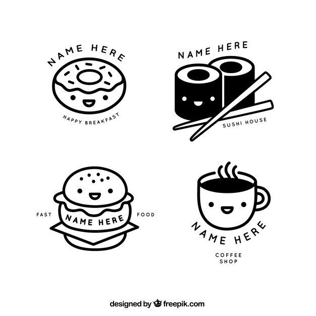 Nice lineal restaurant and coffee shop logos