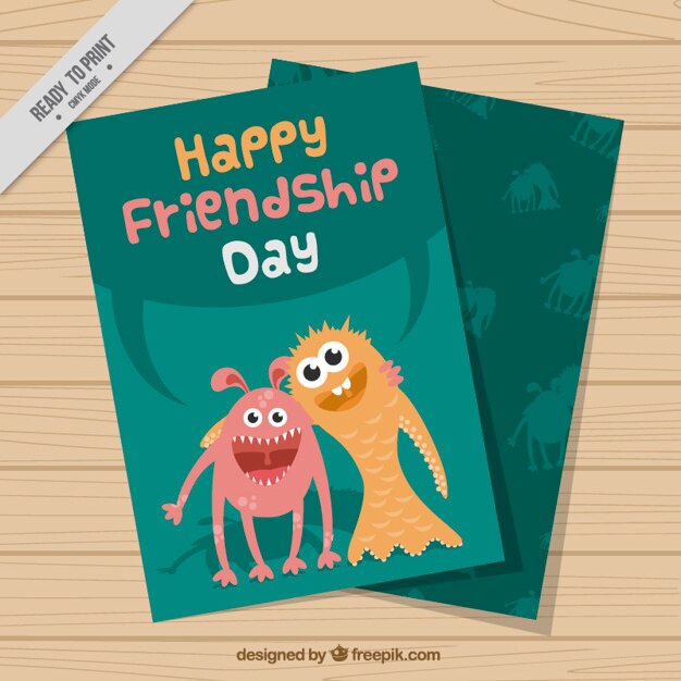 Nice monsters friendship day card