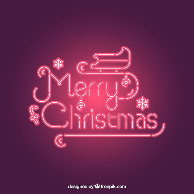 Nice neon christmas lettering