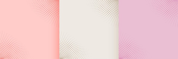 Nice pastel colors halftone background set