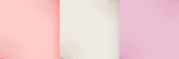 Nice pastel colors halftone background set