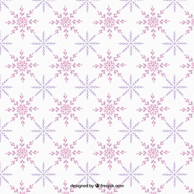 Free vector nice pattern of purple snowflakes