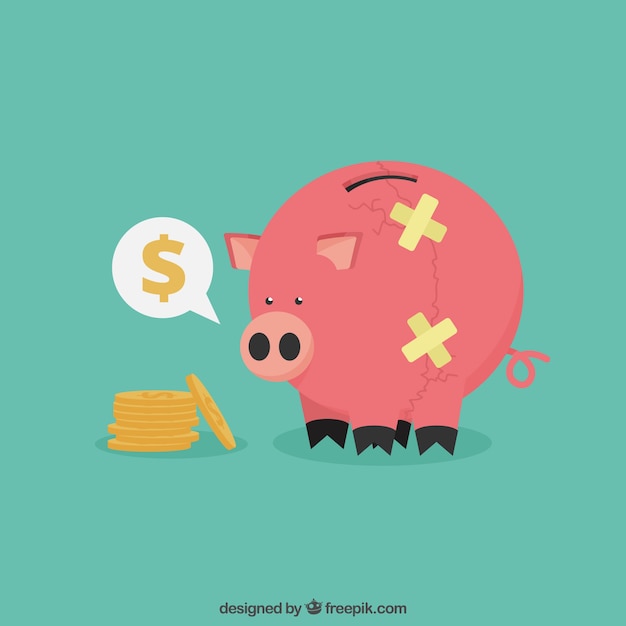 Free vector nice piggy piggy bank without money