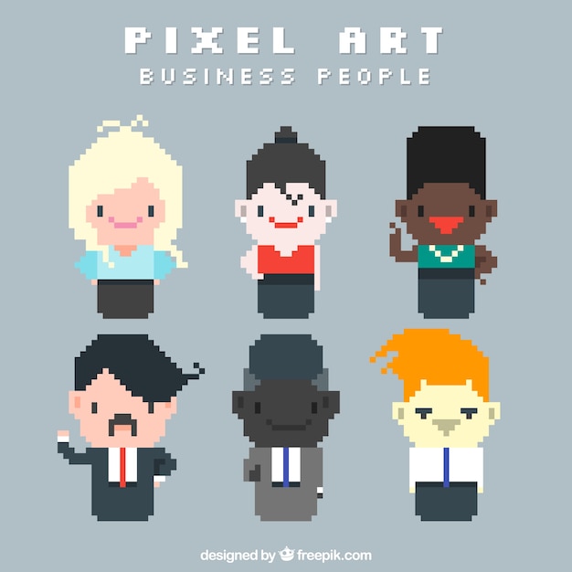 Nice pixilated business people 