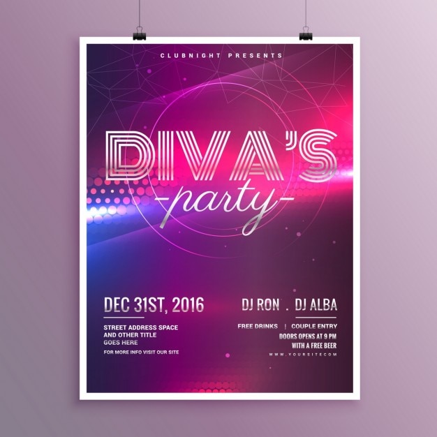 Free vector nice poster for a party in nightclub