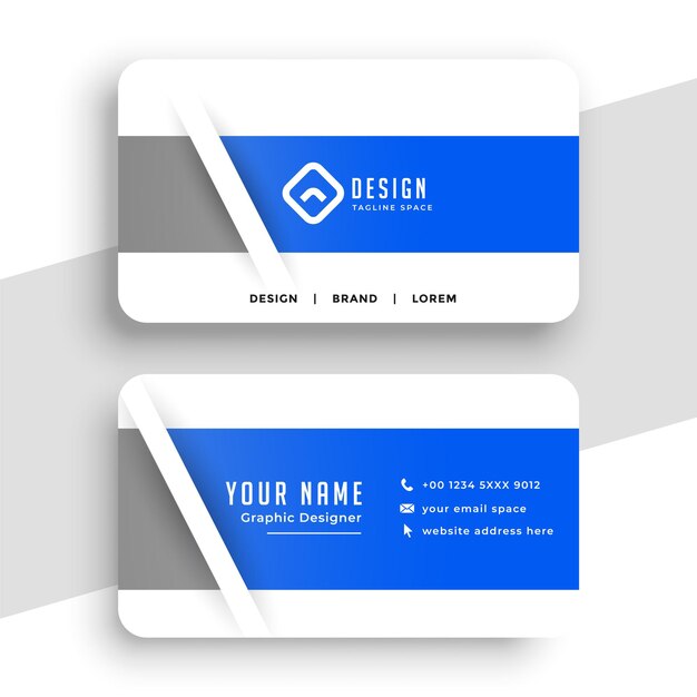 Free vector nice professional blue business card design