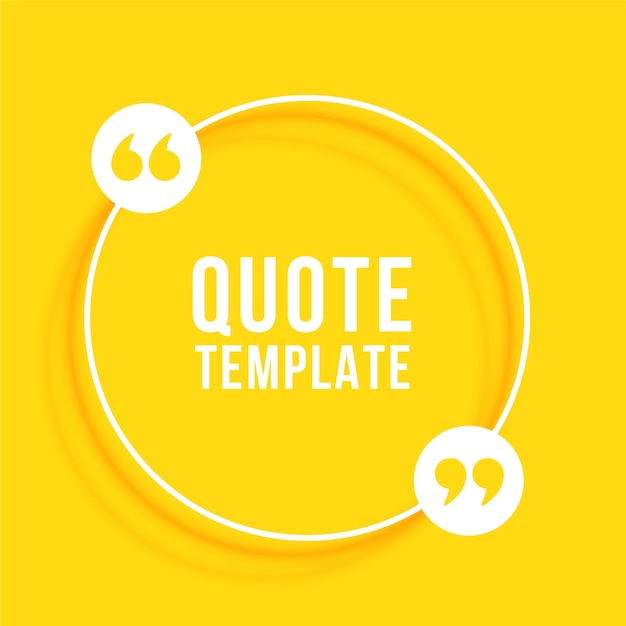 Free vector nice quote message yellow background with simple frame