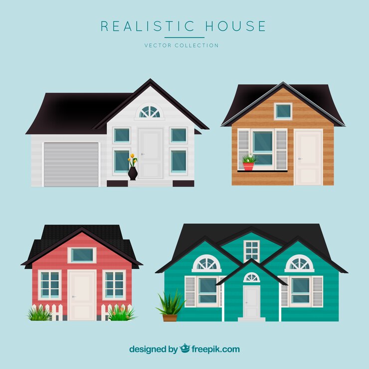 ฟรี Vector nice realistic houses