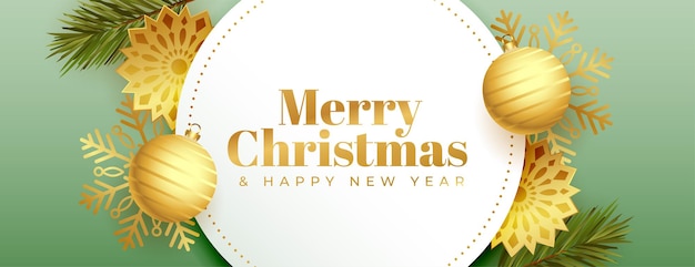 Free vector nice realistic merry christmas decorative banner design