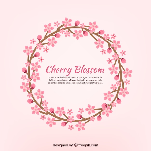 Free vector nice sakura wreath background