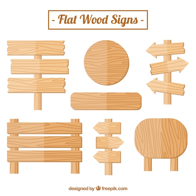 Free vector nice selection of wooden signs