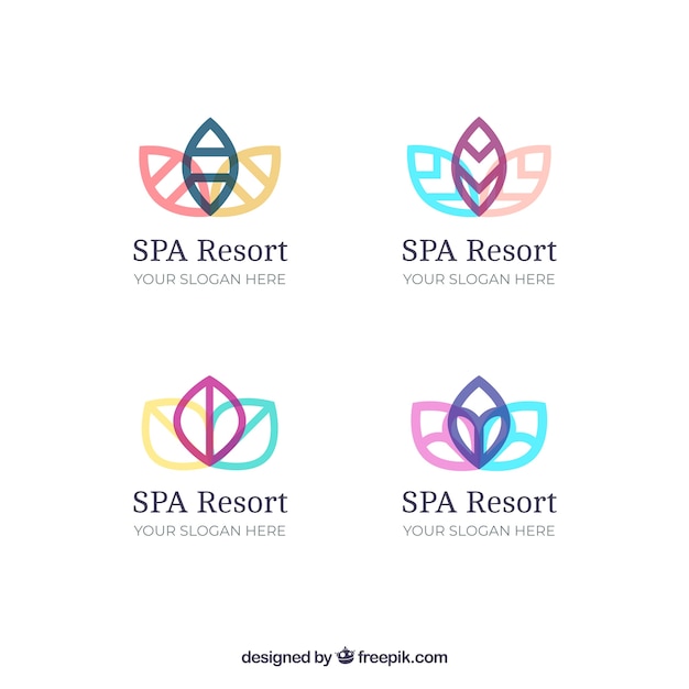 Free vector nice spa logotype templates