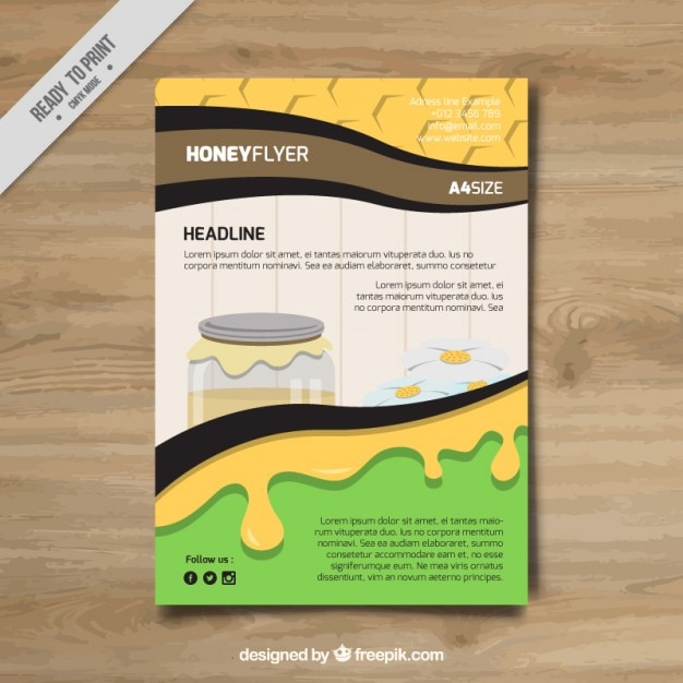 Free vector nice stationery for honey