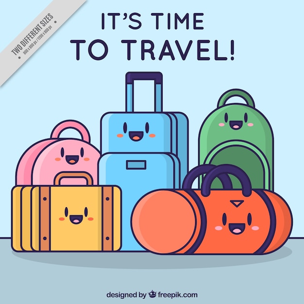 Free vector nice suitcase background