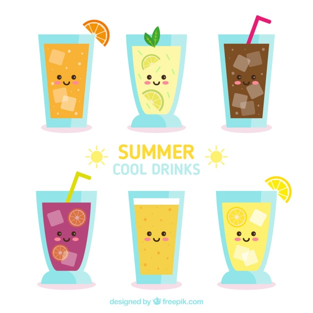 Vettore gratuito bevande di frutta bella estate