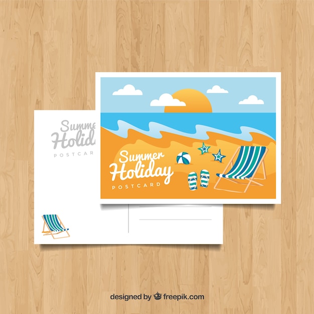 Free vector nice summer postcard