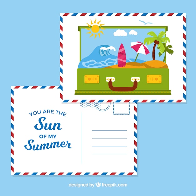 Бесплатное векторное изображение Красивая летняя открытка