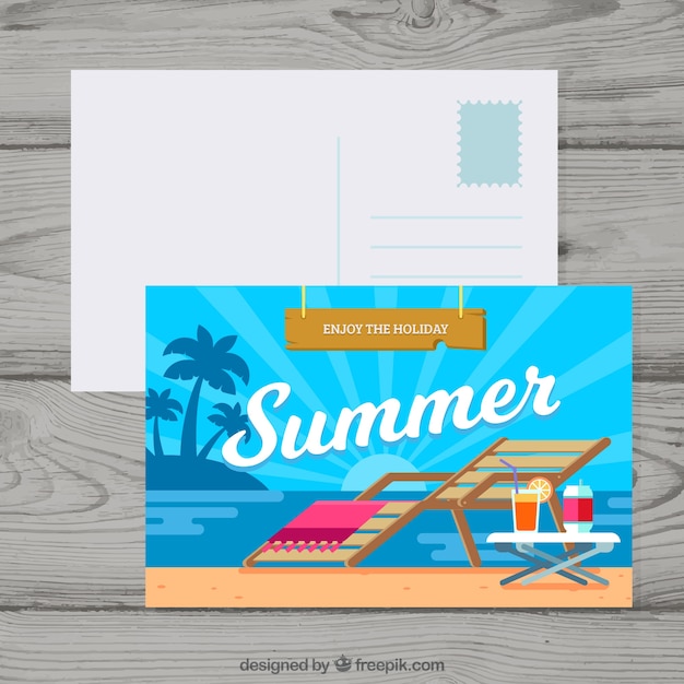 Free vector nice summer postcard