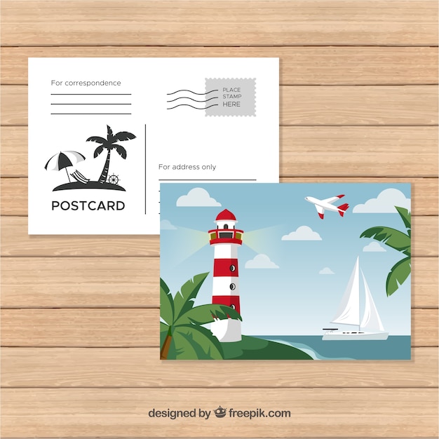 Free vector nice summer postcard