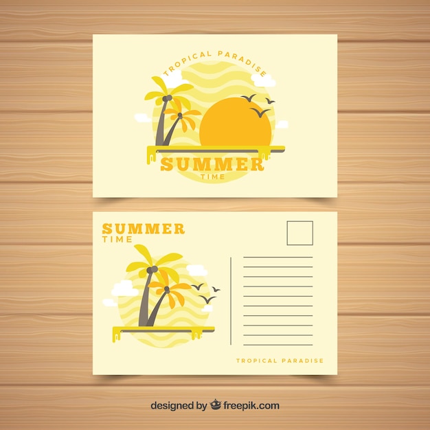 Free vector nice summer postcard