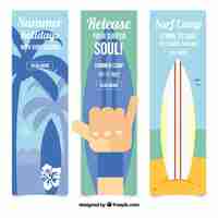 Free vector nice surf banners set