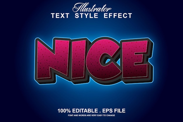 Nice text effect editable