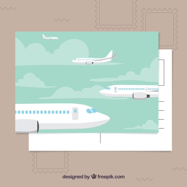 Nice travel postcard in flat design – Vector Templates