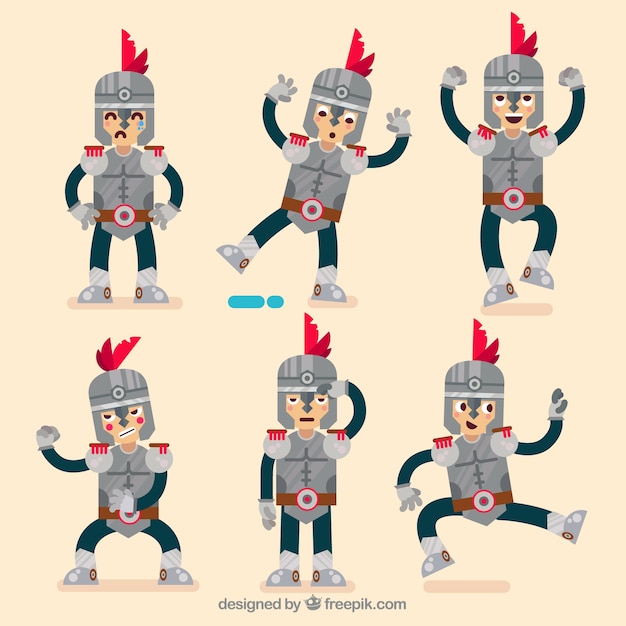 Free vector nice warrior collection