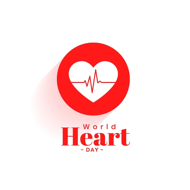 Free vector nice world heart day pulse poster for health awareness vector