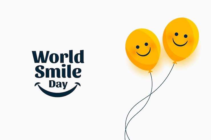 Free Vector nice world smile day joyful background with smiley balloon