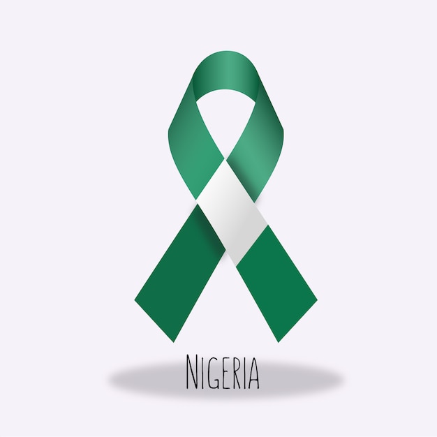 Free vector nigeria flag ribbon design