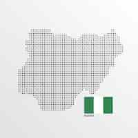 Free vector nigeria map design with flag and light background vector