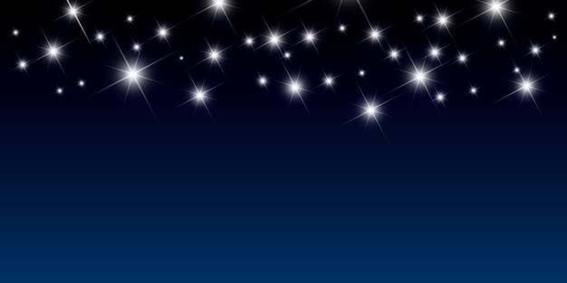 night background with bright stars vector illustration