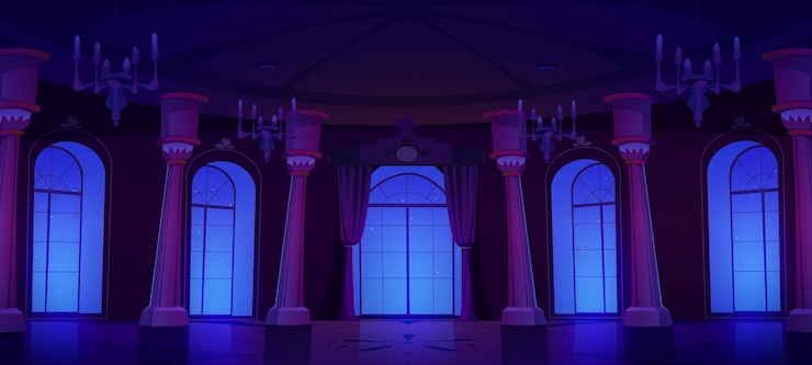 Free Vector night ballroom interior design
