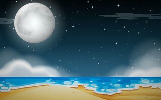 A night beach scene