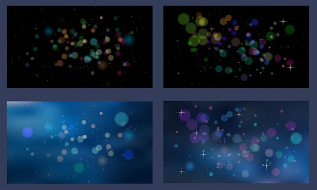 Free vector night blurred vector background with bokeh