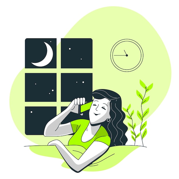 Free vector night calls concept illustration