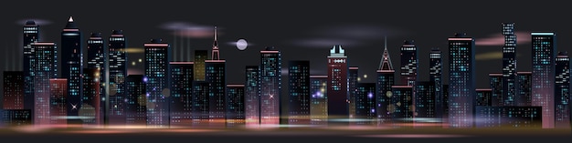 Night City Panorama Composition